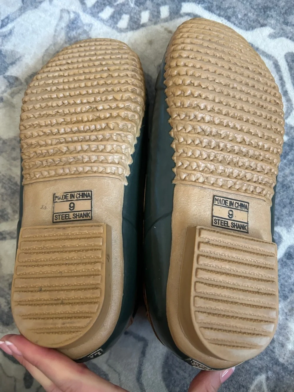 Men's Green & Brown Waterproof Duck Shoes